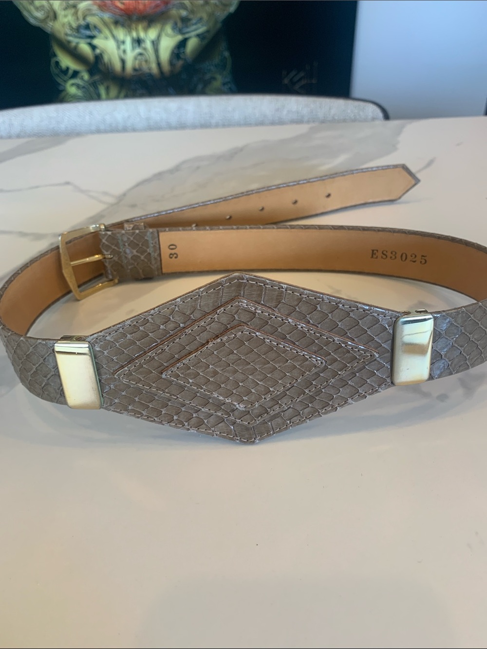 Vintage genuine snakeskin belt